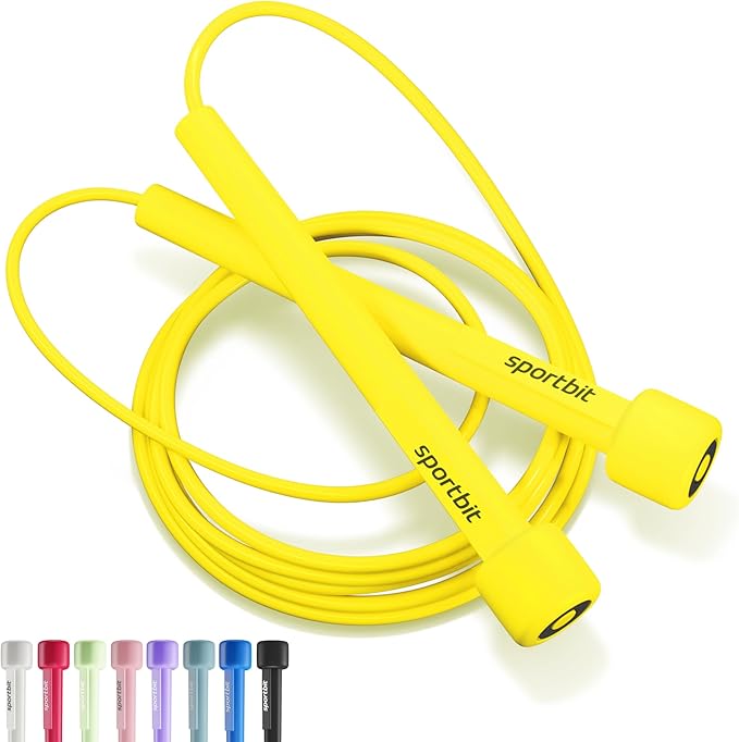 SPORTBIT Adjustable Jump Rope for Fitness and Exercise – Skipping Rope for Cardio, Boxing, and Weight Loss – Speed Rope perfect for Men & Women