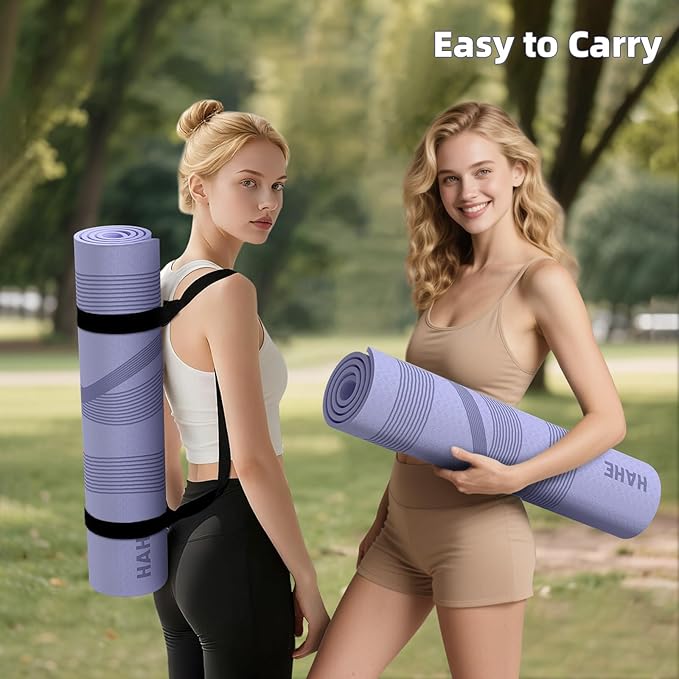 Yoga Mat High Density Exercise Mat, 76"x32"x0.27"Thick Wide & Large Yoga Mat for Women Men, Professional POE Workout Mat for Yoga, Pilates, Fitness & Stretching