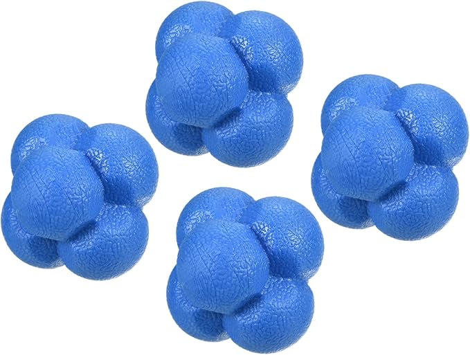 4 Pack Reaction Ball - TPR High Difficulty Agility Training Ball Apply to Sports Exercise Daily Use (Blue)