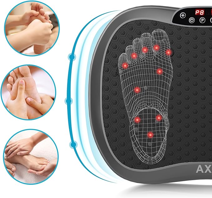 AXV Vibration Plate Exercise Machine Whole Body Workout Vibrate Fitness Platform Lymphatic Drainage Machine for Weight Loss Shaping Toning Wellness Home Gyms Workout