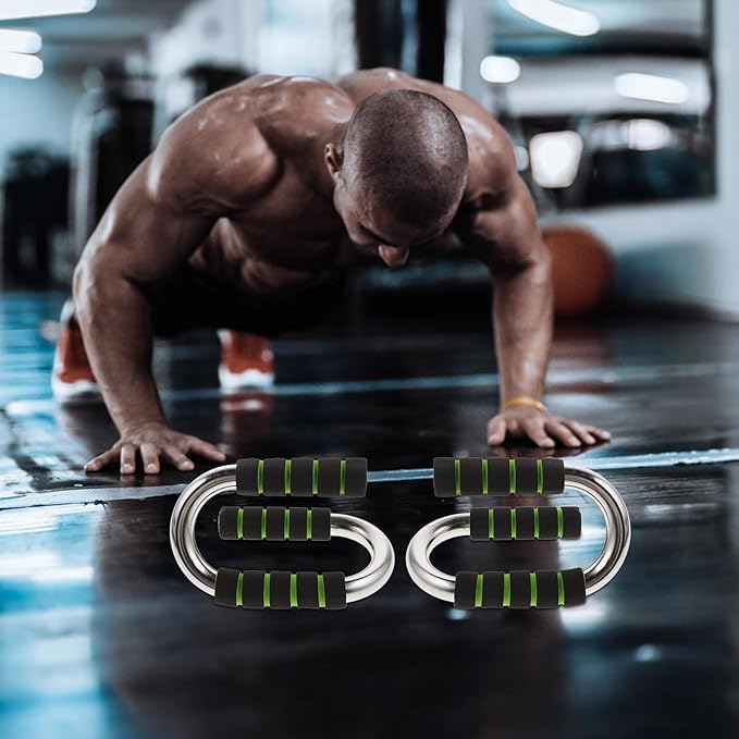 TOYANDONA S-type Push-up Stand Metal Structure Exercise Equipment for Home Gym, Portable Press-up Hand Grip Bar for Chest and Arm Strength Training, Workout Tool for Men and Women Random