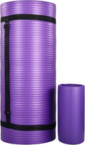 BalanceFrom 71x24 Inches Yoga Mat with Knee Pad and Optional Blocks – Extra 1-Inch Thick Non-Slip Foam with Anti-Tear Surface and Carrying Strap for Home, Studio, or Gym Workouts