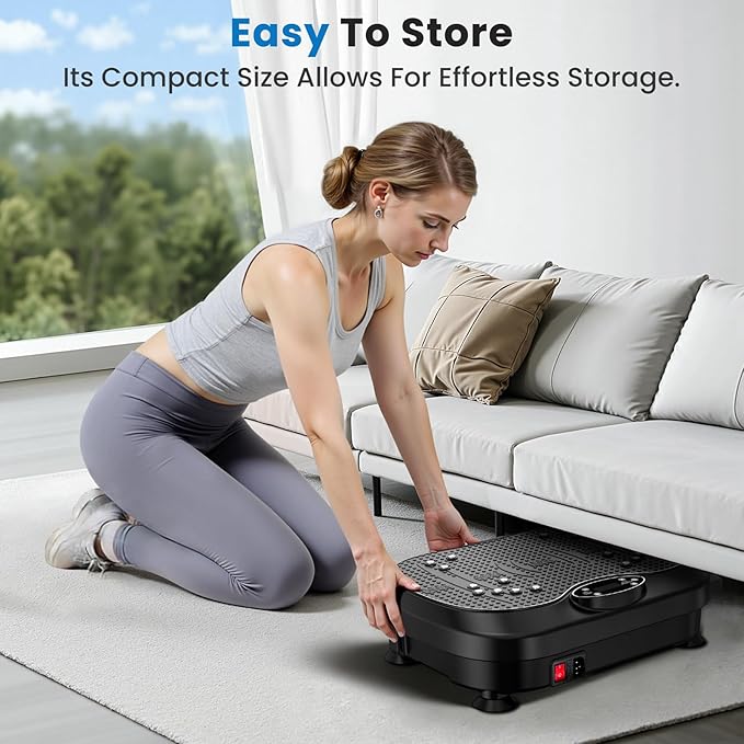 Vibration Plate Exercise Machine for Lymphatic Drainage with 200 Levels, Whole Body Fitness Workout Equipment Stand Shake Board Sport Gym for Weight Loss Fat Burner for Women Men