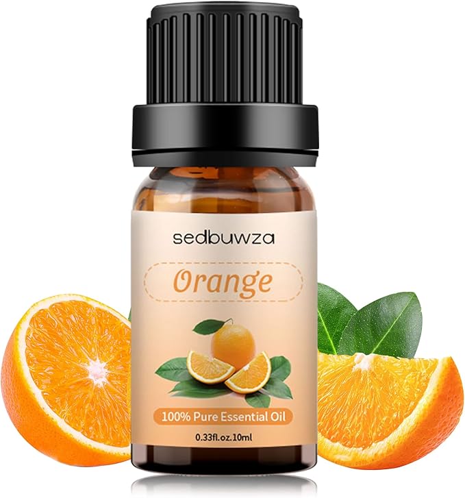 Sedbuwza Orange Essential Oil, Pure Organic Orange Fragrance Oil for Diffuser, Humidifier, Soap, Candle, Perfume