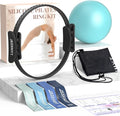 Pilates Ring Kit for Women, Pilates Equipment – 14.5" Home Magic Circle Workout with Pilates Ball, Resistance Bands, Better me Pilates Essentials Starter Set for Beginners Toning Shape Full Body