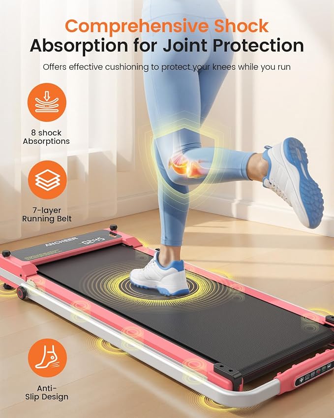 ANCHEER Walking Pad Treadmill with Foot Massage/Vibration Massage, Versatile Walking Pad with Incline and Handle Bar, 3.5HP Foldable Treadmill for Home/Office/Apartment