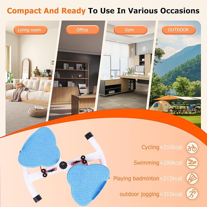 Waist Twister Machine Exercise, Ab Twister Board for Slim Waist and Core Ab Exercise, Noiseless Ab Machine with 300 lbs Weight Capacity, Home Gym Workout Equipment for Women Men