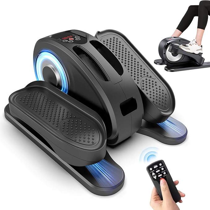 Under Desk Elliptical Machine, Portable Elliptical Ellipse Leg Exerciser for Seniors Quiet Electric Foot Pedal Exerciser for Home with Remote Control