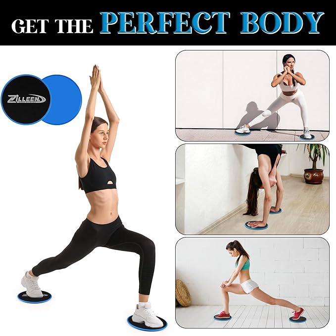 ZILLEEN Exercise Core Sliders for Working Out Workout Pilates Sliders Disc