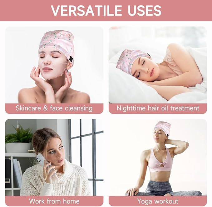 Castor Oil Pack Wrap Overnight Hair Wrap for Sleep Reusable Hair Cap Cover for Treatment of Thinning, Balding, Dry, and Damaged Hair (Oil Not Included)
