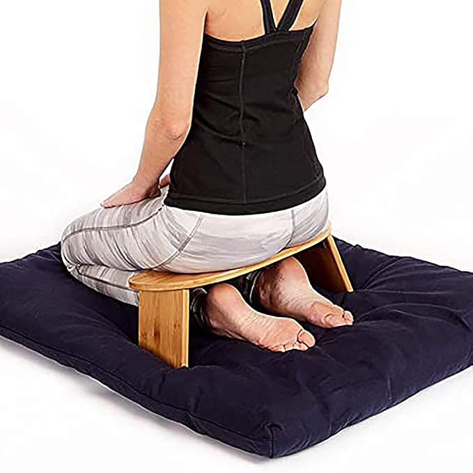 Bamboo Yoga Bench,Meditation Stool Foldable Contemporary Prayer Stool Yoga Stool Kneeling Meditation Bench