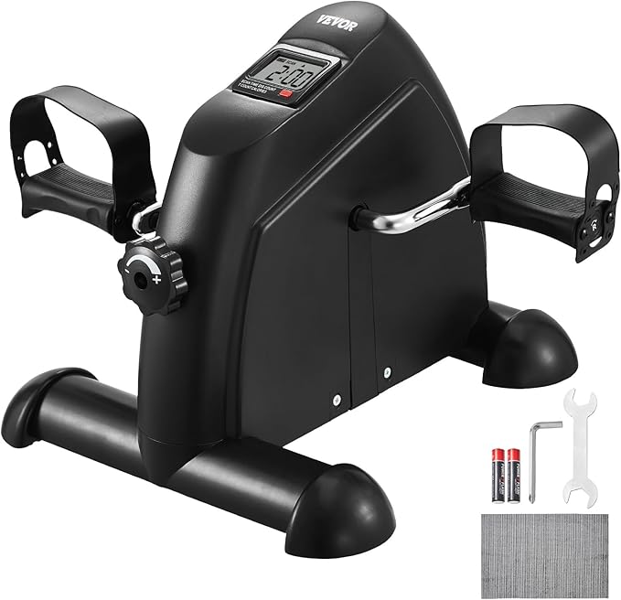VEVOR Under Desk Bike Pedal Exerciser, Mini Exercise Bike for Arm/Leg Exercise, Multi-level Resistance Pedal Exerciser for Home Office Workout, Cycling Portable Peddler with LCD Display & Non-Slip Mat