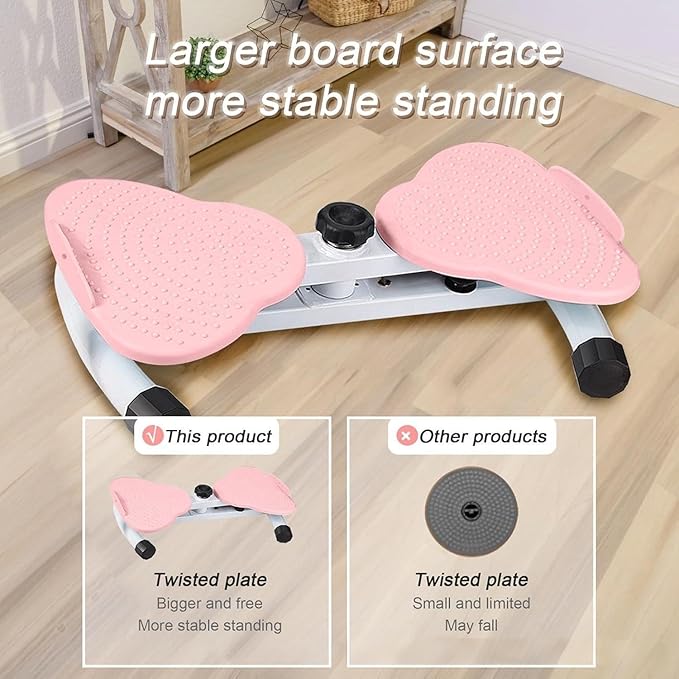 Waist Twisting Machine, Waist Twister with Drawstring, Multifunctional Magnetic Balance Board Body Shaping Twister Exercise for Women Weight Loss/Cardio ExercisePink,12x53x33cm