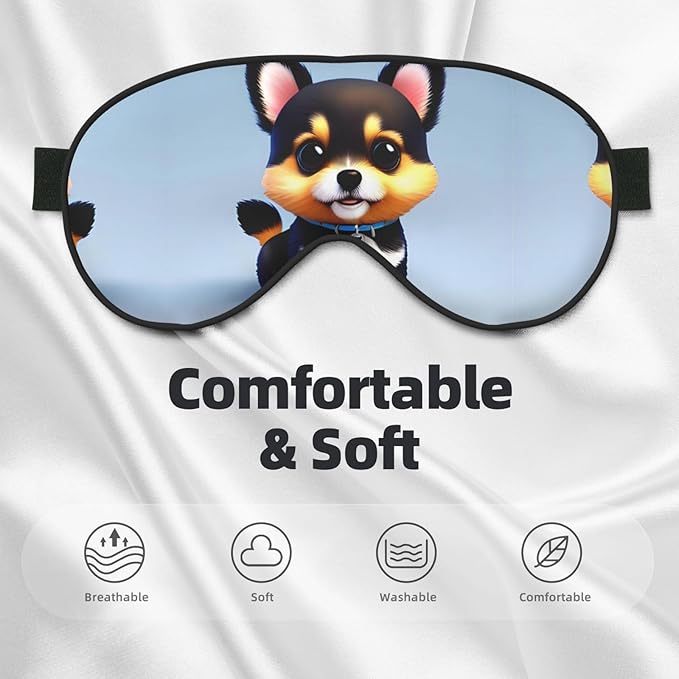 Card Love Fancy Puppy Head-Mounted Double-Sided Light-Blocking Sleeping Eye mask to Protect Eyes and Relieve Eye Fatigue