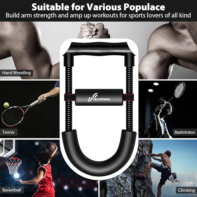 Sportneer Forearm Strengthener Forearm Wrist Strengthener Exerciser with Adjustable Tension for Improving Strength - Hand Developer Arm Grip Workout Strength Trainer Home Gym Workout Equipment for Starter and Pro
