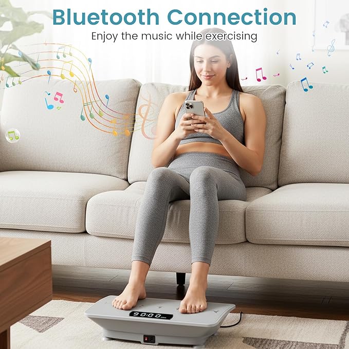 Goplus Vibration Plate Exercise Machine, Vibrating Platform for Lymphatic Drainage w/Remote, LED Display, Home Workout Full Body Shake Board for Weight Loss