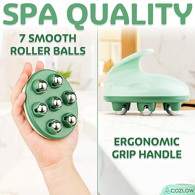 COZLOW Lymphatic Massager - Handheld Drainage Roller Massage Tool to Help Support Lymph System Care by Promoting Circulation, which May Decrease Appearance of Cellulite
