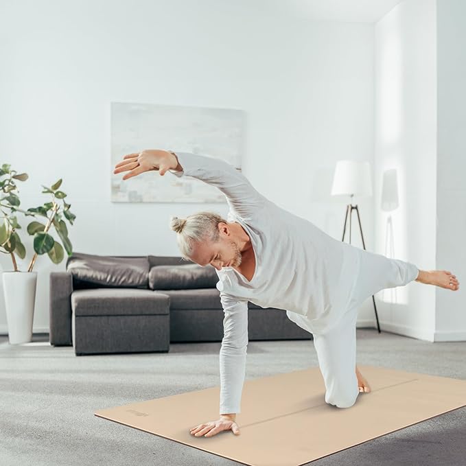 Large Yoga Mat (6'x4') – 1/4" & 1/2" Thick Exercise Mats for Home Workout, Extra Wide Workout Mats for Home Gym, Yoga, Pilates, Stretching, Floor & More