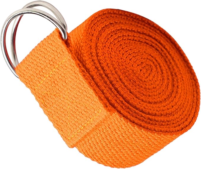 Pilates Strap With D-Loop Buckle, 70.9 In Yoga Strap, Orange For Flexibility, Body Shaping, Posture Correction & Exercise