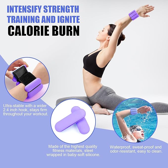 Pilates Ring Set 15PCS Pilates Equipment Set with Adjustable Ankle Wrist Weights,Yoga Ball,Figure 8 Resistance Band,Tape Measure,Pilates Bands & Accessories,Pilates Ring and Ball Set (Purple)