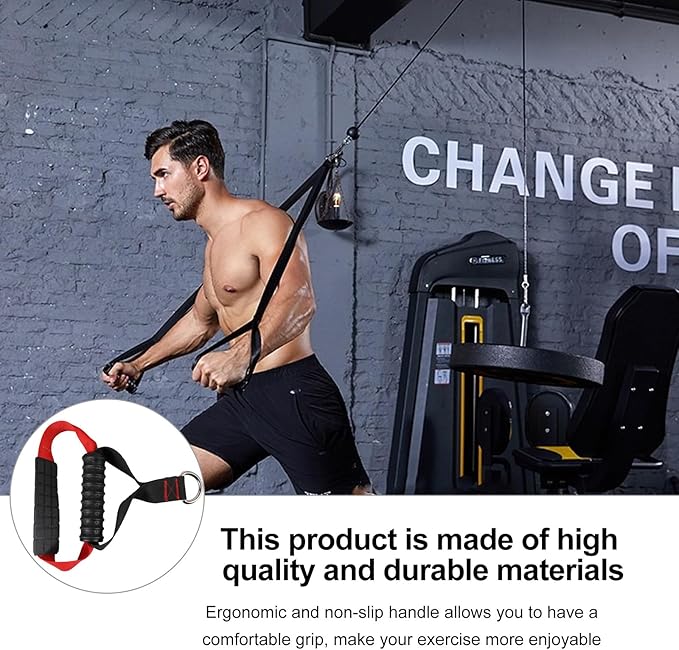 Kisangel Fitness Handle Grip Non-slip Pulldown Training Rope Arm Strength Workout Accessory DIY Fitness Equipment Attachment for Gym and Home Use