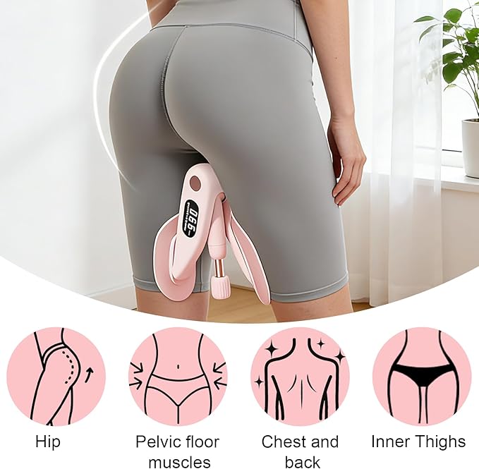 Umex Thigh Master for Women, Pelvic Floor Trainer - 360° Adjustable Kegel Exercise Device with LED Display, Postpartum Recovery Equipment for Home Use