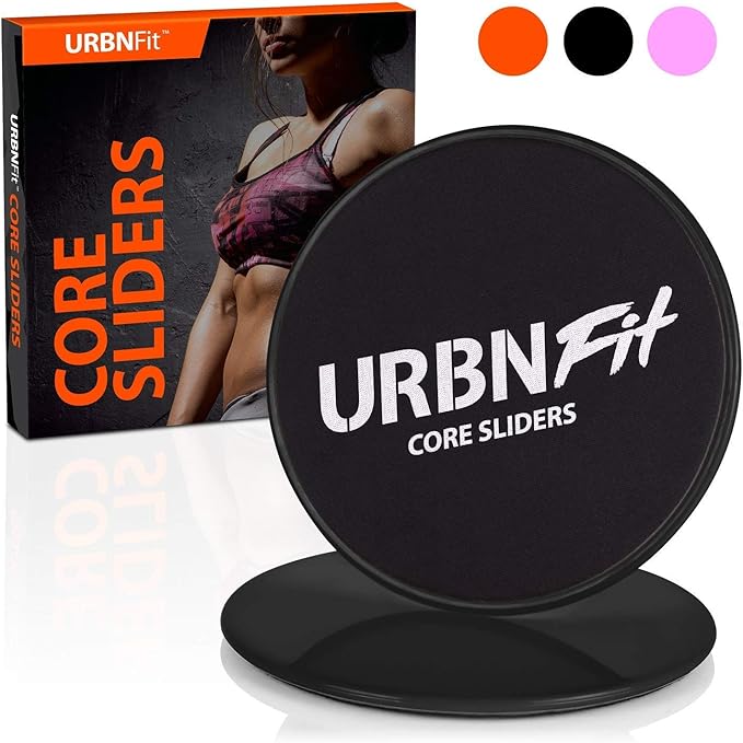 URBNFit Gliding Discs Core Sliders - Dual Sided Exercise Disc for Smooth Sliding On Carpet and Hardwood Floors - Gliders Workout Legs, Arms Back, Abs at Home or Gym or Travel - Fitness Equipment