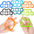 6Pcs Finger Strengthener with 3 resistance levels - Elastic Silicone Finger Exerciser with Shape-Retention and Ergonomic Design - Tear-Resistant Hand Stretcher with Comfort Grip for Hand Recovering