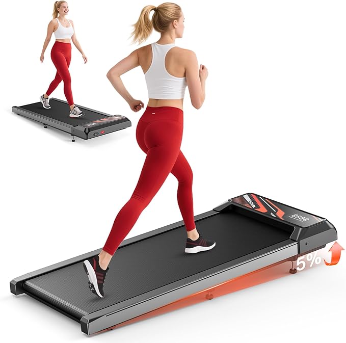 2.5HP Walking Mat with Incline pad,Under Desk Treadmill, Walking Running Pad with Remote, 3 in 1 Low Noise Small Mini Portable Treadmill with Led Screen, Compact Treadmills for Home, 265lbs Capacity