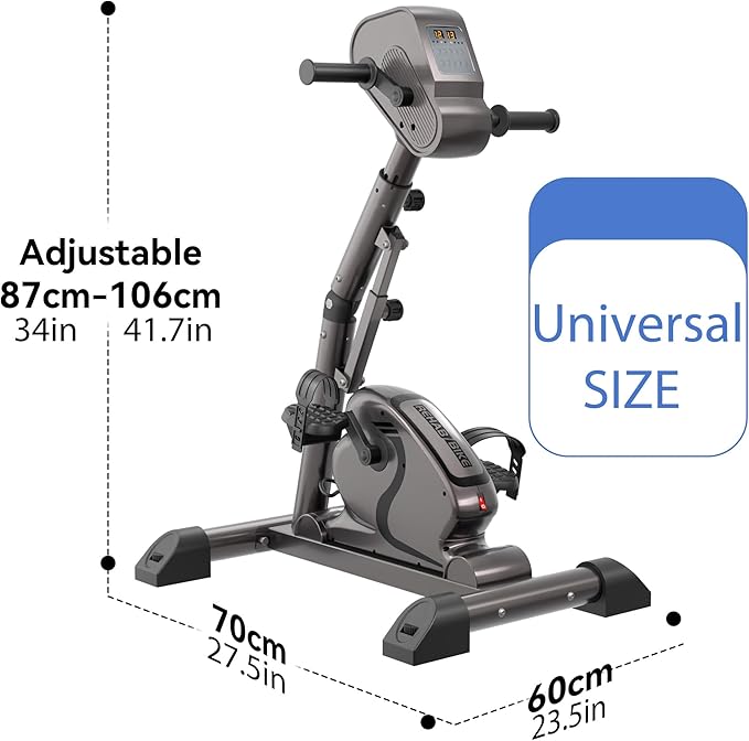 Motorized Pedal Exerciser Leg Arm Workout Knee Physical Therapy Assisted Rehabilitation Electric Exercise Bike Home Recover Fitness Equipment Suitable for Elderly
