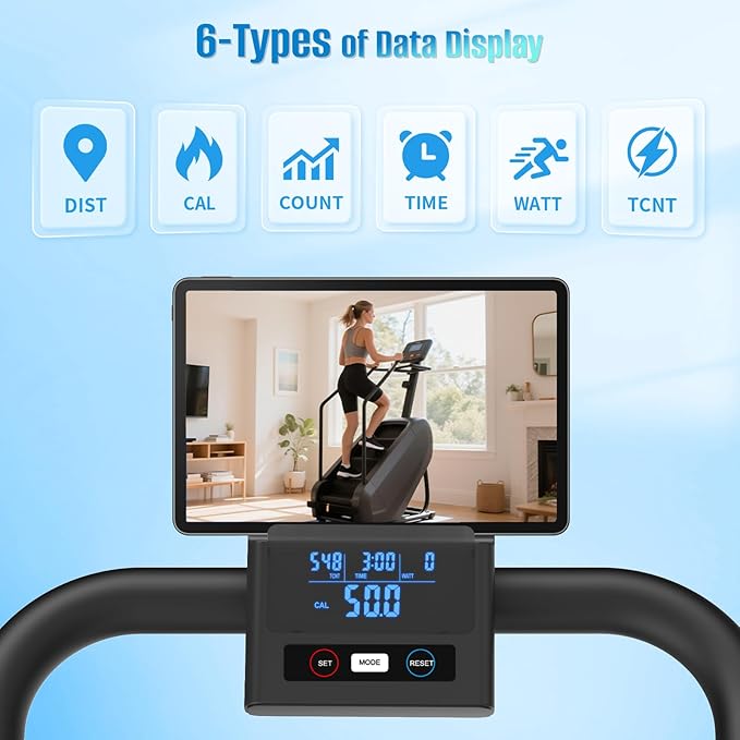 HXD-ERGO Stair Stepper, Upgrade 6-Level Resistance Stair Master with Adjustable Handlebar, Folding Stair Climber Workout Machine