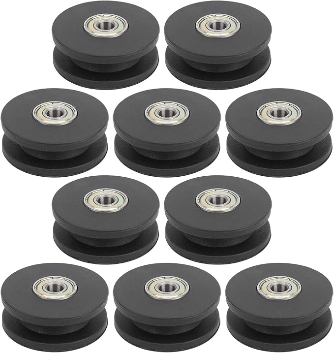 10pcs 50mm Nylon Fitness Bearing Pulley, Gym Pulley Accessory, Durable Home Gym Attachments for Strength Training, Lightweight Exercise Equipment with Smooth Rotation, Compatible