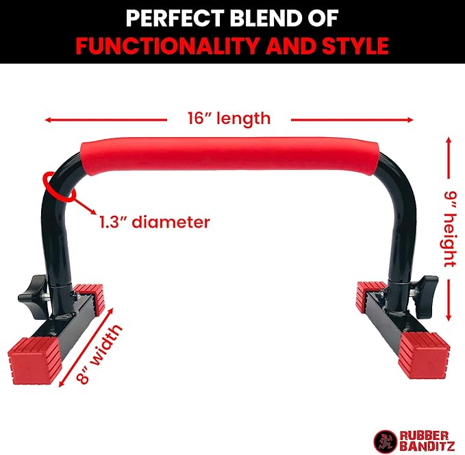 Rubberbanditz Parallette, Parallel Bars & Dip Station | At Home Gym Workout Equipment, L-Sit Bars & Calisthenics Equipment for Home. Perfect for Push Ups, Dips, Handstands & Gymnastics.