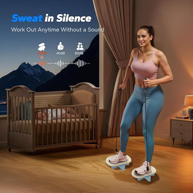 Ab Twister Board for Exercise with Cord Twist Waist Machine Waist Trainer Workout Equipment for Women Belly Fat Workout Equipment Full Body Toning Home Gym (Blue)
