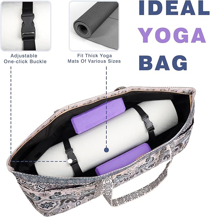 Yoga Mat Bag Yoga Mat Carrier with Shoes Compartment & Wet Pocket Pilates Bag with Zipper Pockets & Yoga Mat Holder Strap Yoga Bags and Carriers Fits All Your Stuff