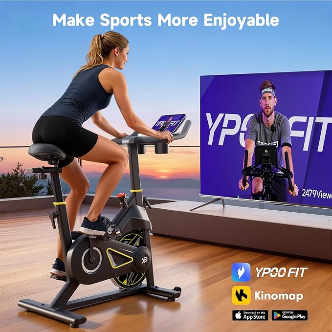 Exercise Bike,Indoor Exercise bikes for Cardio Adjustable Magnetic Resistance Stationary Bikes for Home with 300lbs Weight Capacity