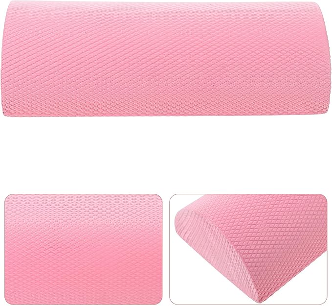 Versatile Yoga Roller Half- Tool Lightweight Foam Roller for Back and Lumbar Massage Training Posture Improvement Sakura Pink 30x6.3cm