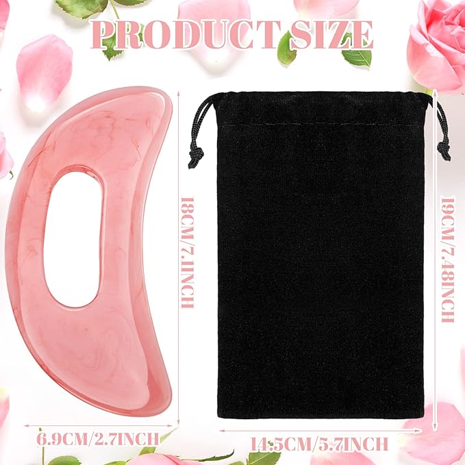 Gua Sha Massage Tool with Handle Resin Massage Tools Lymphatic Drainage Massager Body Shaping Gua Sha Tools for Full Body Men Women Birthday Festival Holiday Present (Pink)
