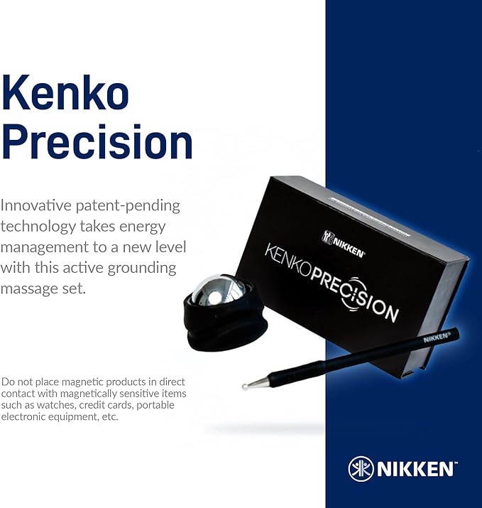 Nikken Kenko Precision Set - Sphere and Wand for Mind and Body Balance, Wellness, and Vitality - Ceramic Silicone and Tourmaline Resin