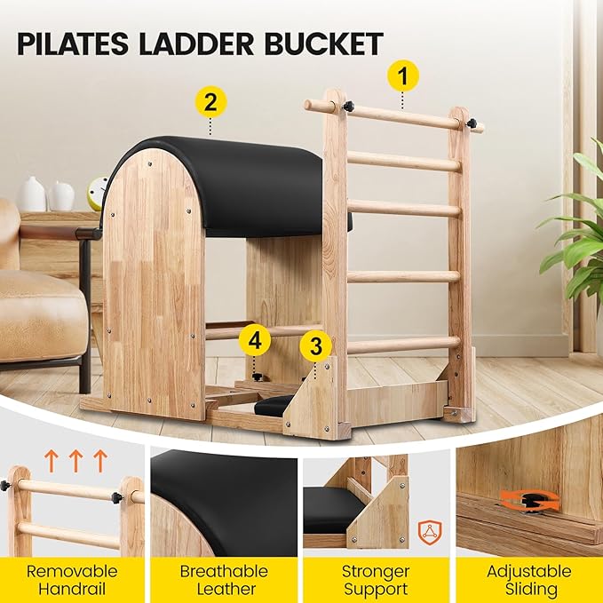 Pilates Ladder Barrel Ladder Barrel Pilates Barrel Vintage Spine Corrector Barrel Pilates for Home Gym Body Balance, Core Strengthening and Stretching
