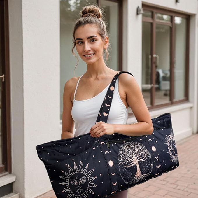 Yoga Mat Bag Yoga Mat Carrier with Shoes Compartment & Wet Pocket Pilates Bag with Zipper Pockets & Yoga Mat Holder Strap Yoga Bags and Carriers Fits All Your Stuff