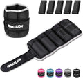 Henkelion 1 Pair 2 3 5 10 Lbs Adjustable Ankle Weights for Women Men Kids, Strength Training Wrist and Ankle Weights Sets for Gym, Fitness Workout, Running, Lifting - Black Grey Pink Blue Purple