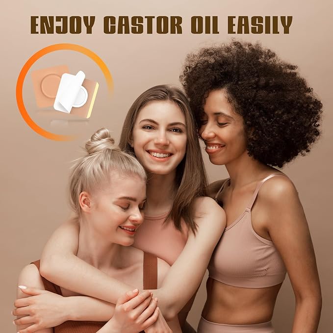 48PCS Castor Oil Patches-Disposable Castor Oil Pack Sticker for Belly Button,Knee, Liver, Stomach