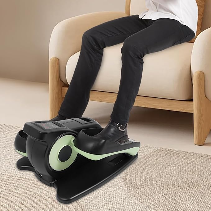 Portable Pedal Exerciser 5 Speed Gears Electric Elliptical Trainer with Remote Control and LCD Screen Under Desk Bike Pedal Exerciser for Home, Training Room, Offices