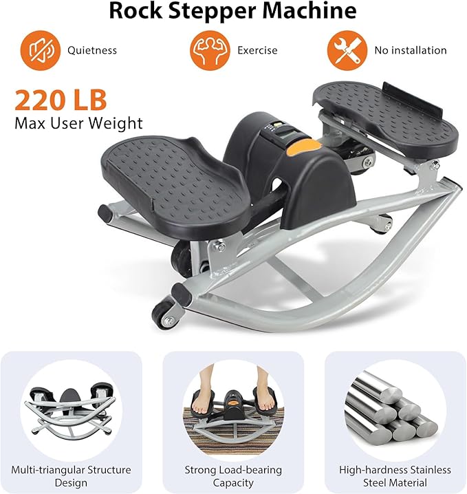 Rock Stepper, Rock Stepper Side to Side, Lateral Rocking Fitness Stepper Home Workout Machine