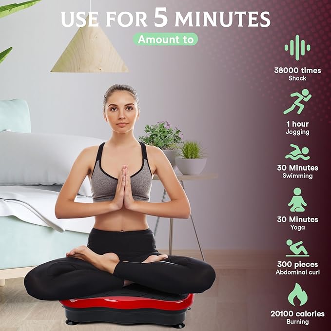 Power Waver Vibration Plate Machine with Adjustable Intensity, Vibration Platform for Full-Body Workout & Recovery, Vibration Fitness Machine for Muscle Toning/Circulation Improvement