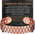 Copper Bracelet for Men and Women, Strength Mens Magnetic Copper Bracelets with 3,800 Gauss Magnets, 99.99% Pure Solid Copper, Handmade Copper Jewelry Gift