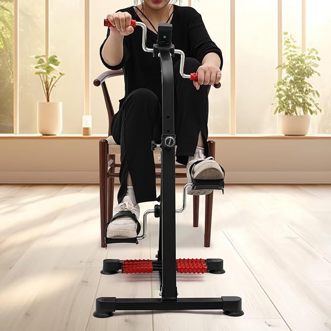 Pedal Exerciser Bike for Seniors,Hand Arm Leg and Knee Peddler Adjustable Fitness Equipment,Physical Therapy Exercise Bike for Total Body, Upper and Lower Limb Trainer