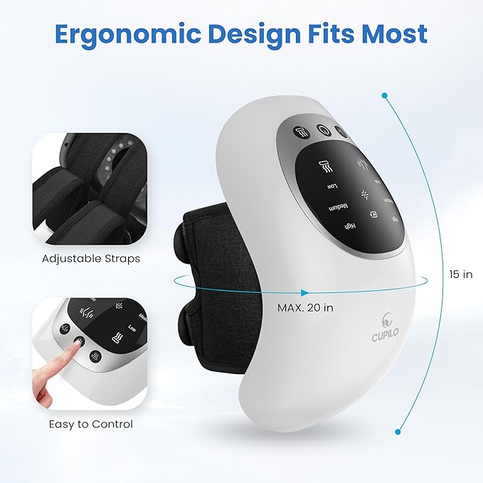 FSA Eligible Knee Massager with Heat for Pain Relief, HSA Eligible, Portable Cordless Knee Massager with Vibration for Comfort & Relaxation, Gift for Mom, Dad, Grandma & Grandpa, Seniors