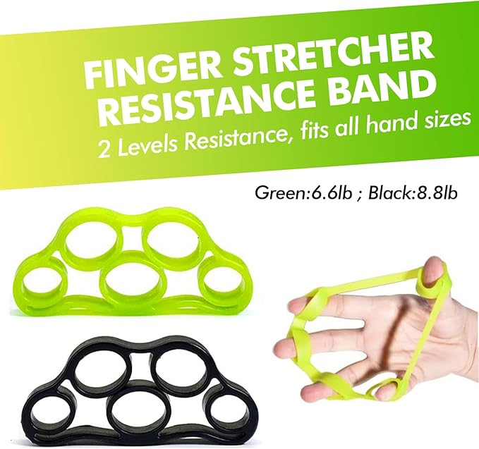Hand Trainer Kit 8 Pack,Finger Trainer,Gyroscopic Ball, Anti Stress Ball,Grip Trainer with Counter,Finger Stretcher,Hand Grip Strengthener,Training Set for Fitness Strength Training at Home